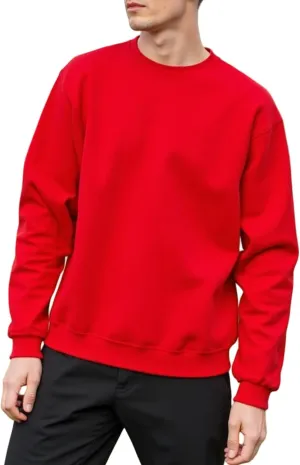 Men's Soft Crewneck Sweatshirt Breathable Crew Neck Pullover Outdoor Athletic Long Sleeve Sweatshirts