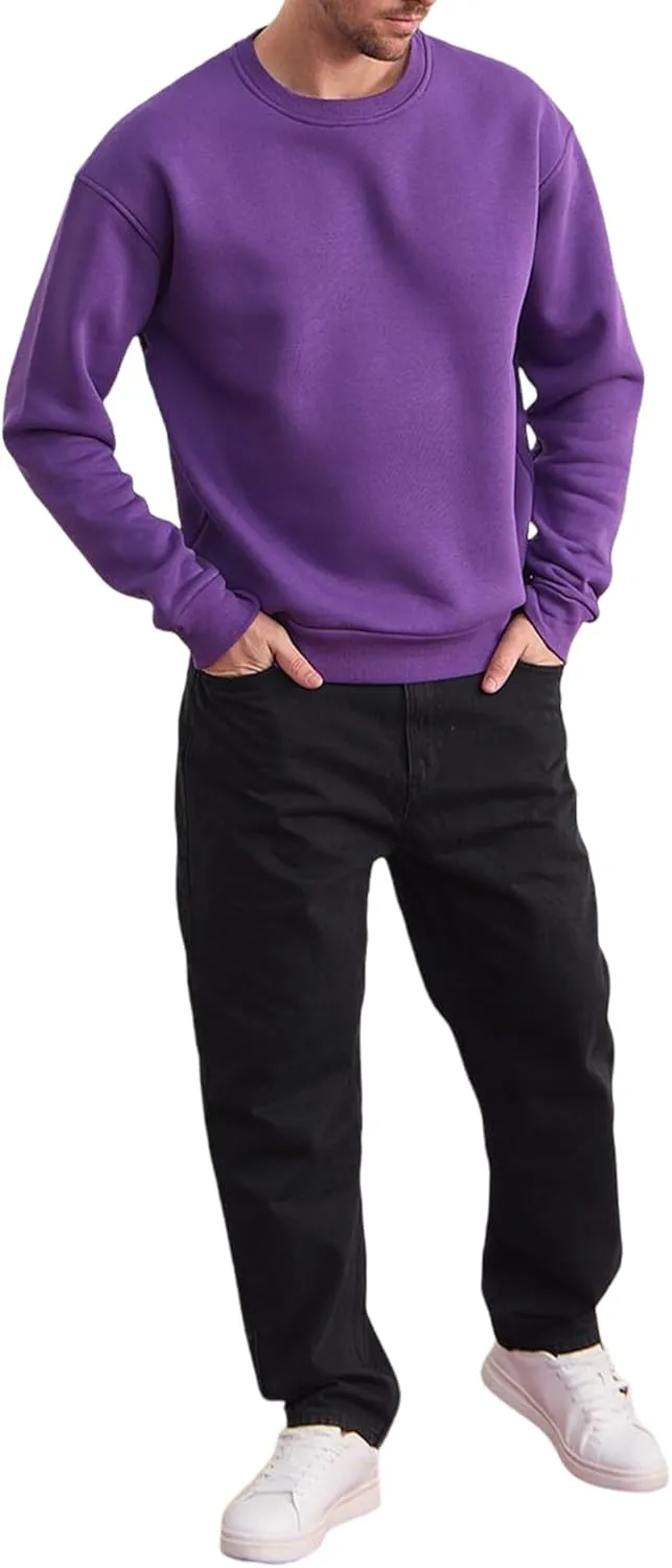 Men's Soft Crewneck Sweatshirt Breathable Crew Neck Pullover Outdoor Athletic Long Sleeve Sweatshirts