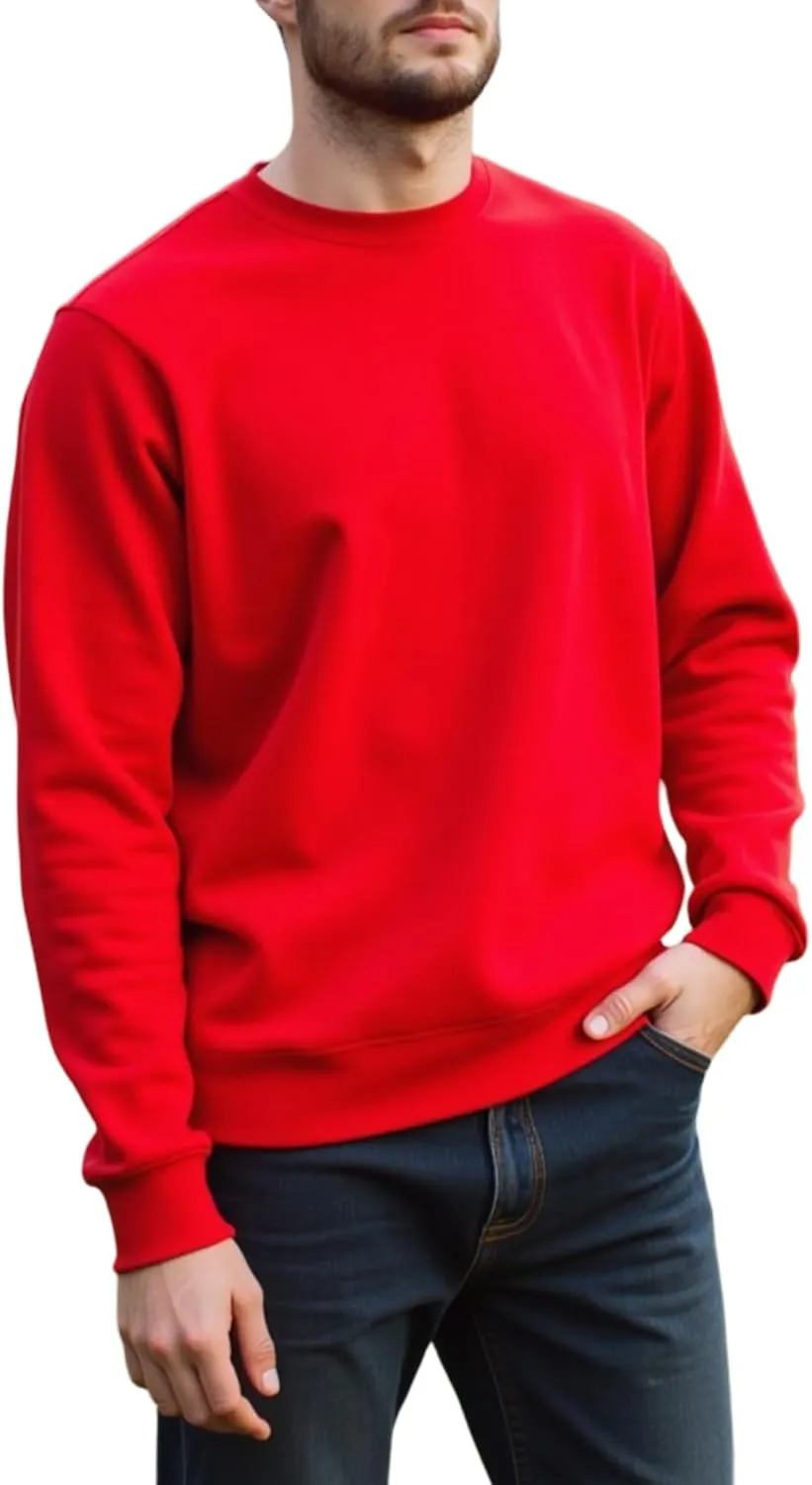 Men's Soft Crewneck Sweatshirt Breathable Crew Neck Pullover Outdoor Athletic Long Sleeve Sweatshirts