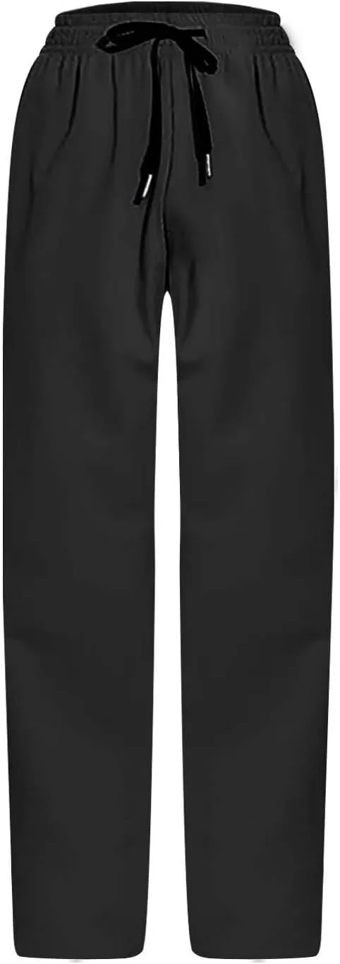 Mens Sweatpants Joggers Quick Dry Hiking Pants Lightweight Breathable Drawstring Straight Leg Casual Pant with Pocket