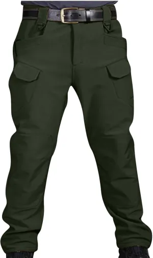 Men's Tactical Pants Ripstop Stretch Water Resistant Thickened Cargo Work Pant Military Hiking Multi-Pockets Trousers