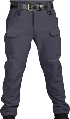Men's Tactical Pants Ripstop Stretch Water Resistant Thickened Cargo Work Pant Military Hiking Multi-Pockets Trousers