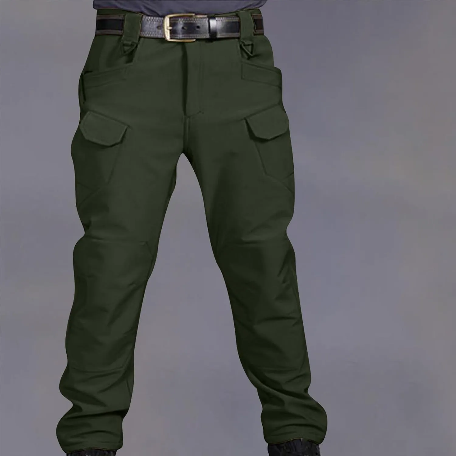 Men's Tactical Pants Ripstop Stretch Water Resistant Thickened Cargo Work Pant Military Hiking Multi-Pockets Trousers