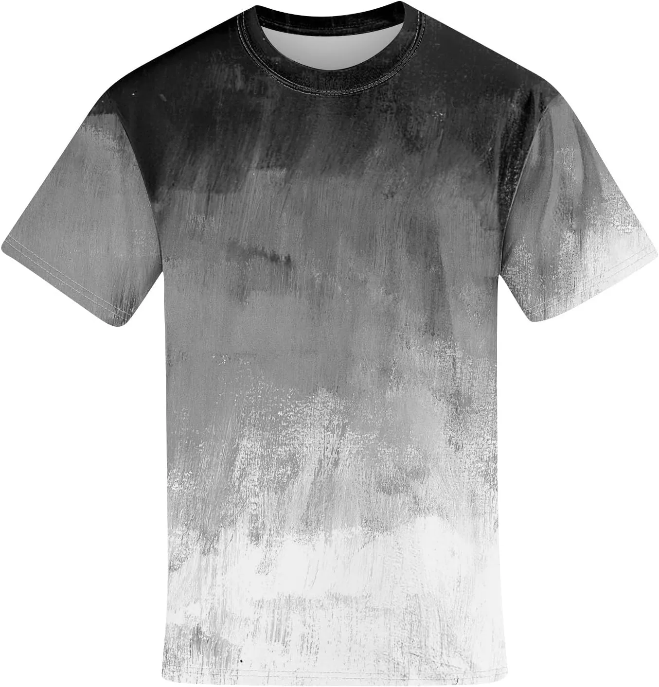 Men's Tie Dye T-Shirt Gradient Color Short Sleeve Shirts Summer Fashion Casual Crew Neck Loose Plus Size Tops