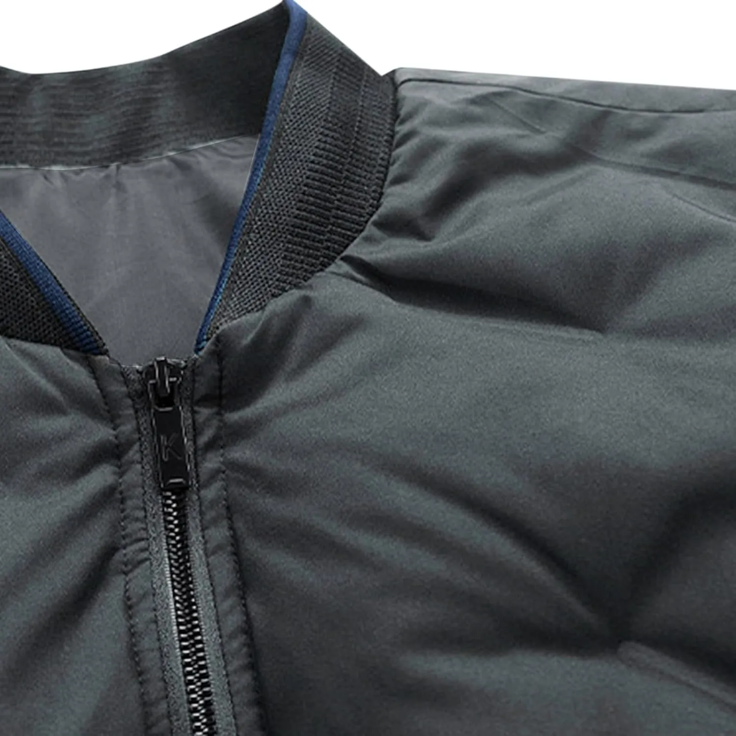 Mens Varsity Bomber Jackets, Windproof Padded Warm Winter Sportswear, Full Zip Casual Coats with Streetwear