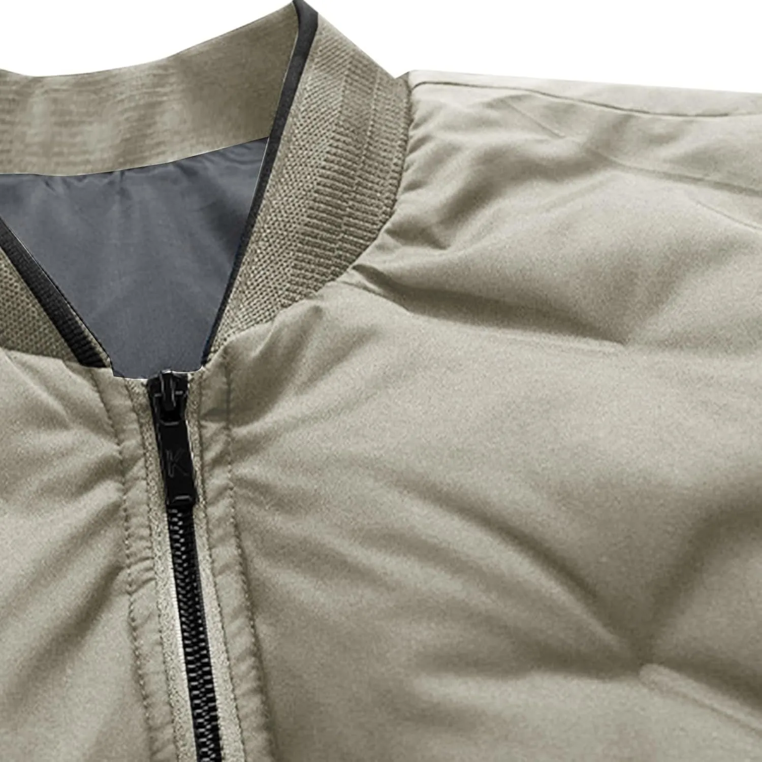 Mens Varsity Bomber Jackets, Windproof Padded Warm Winter Sportswear, Full Zip Casual Coats with Streetwear