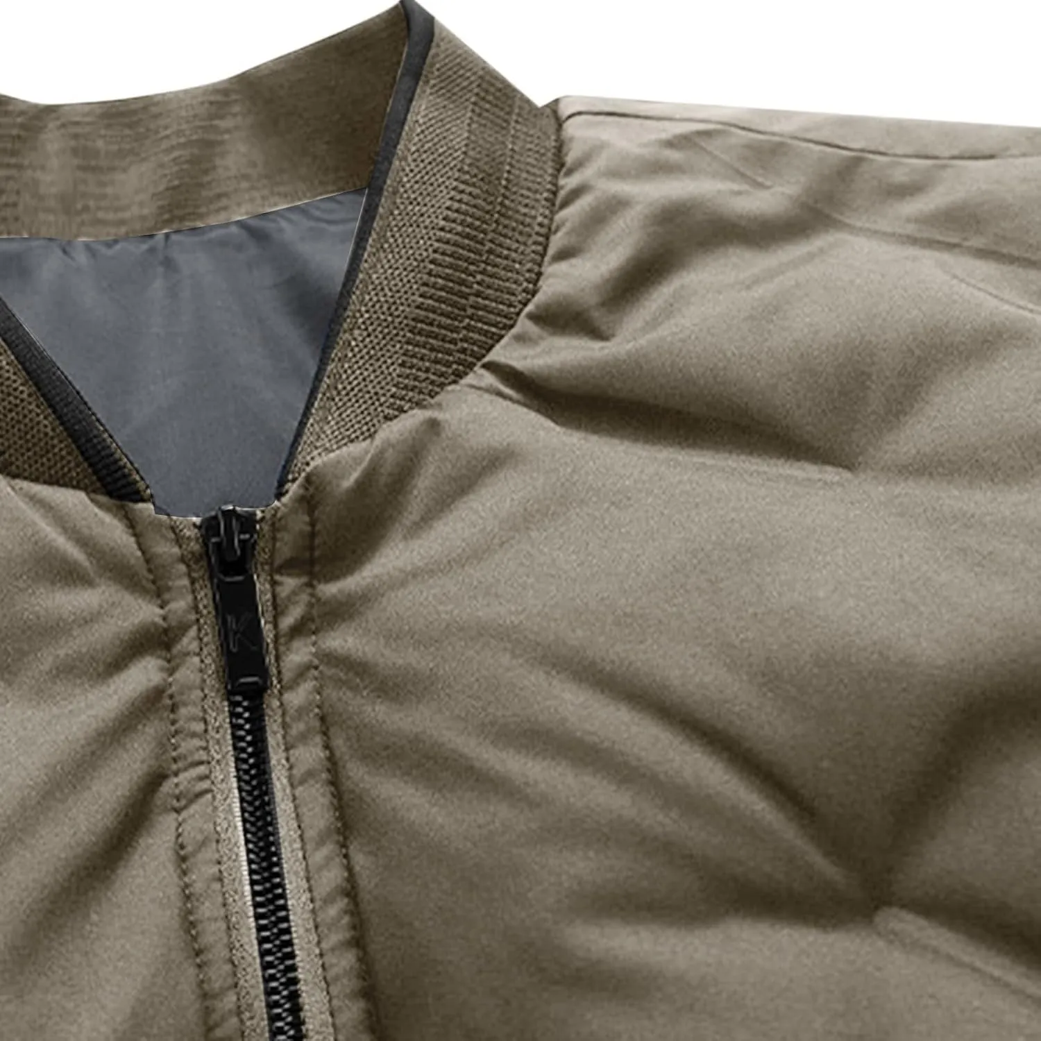 Mens Varsity Bomber Jackets, Windproof Padded Warm Winter Sportswear, Full Zip Casual Coats with Streetwear