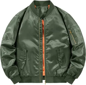 Men'S Vintage Softshell Bomber Jacket Fleece Lined Tactical Zip Up Jacket Lightweight Fall Winter Windbreaker