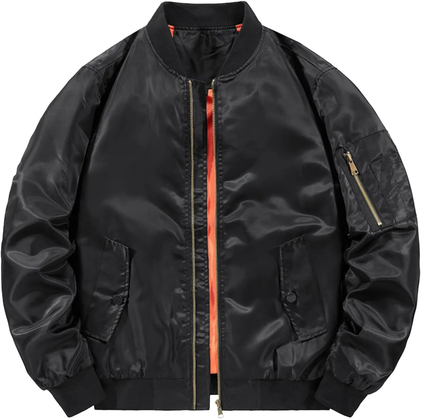 Men'S Vintage Softshell Bomber Jacket Fleece Lined Tactical Zip Up Jacket Lightweight Fall Winter Windbreaker