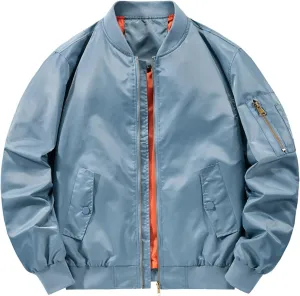 Men'S Vintage Softshell Bomber Jacket Fleece Lined Tactical Zip Up Jacket Lightweight Fall Winter Windbreaker