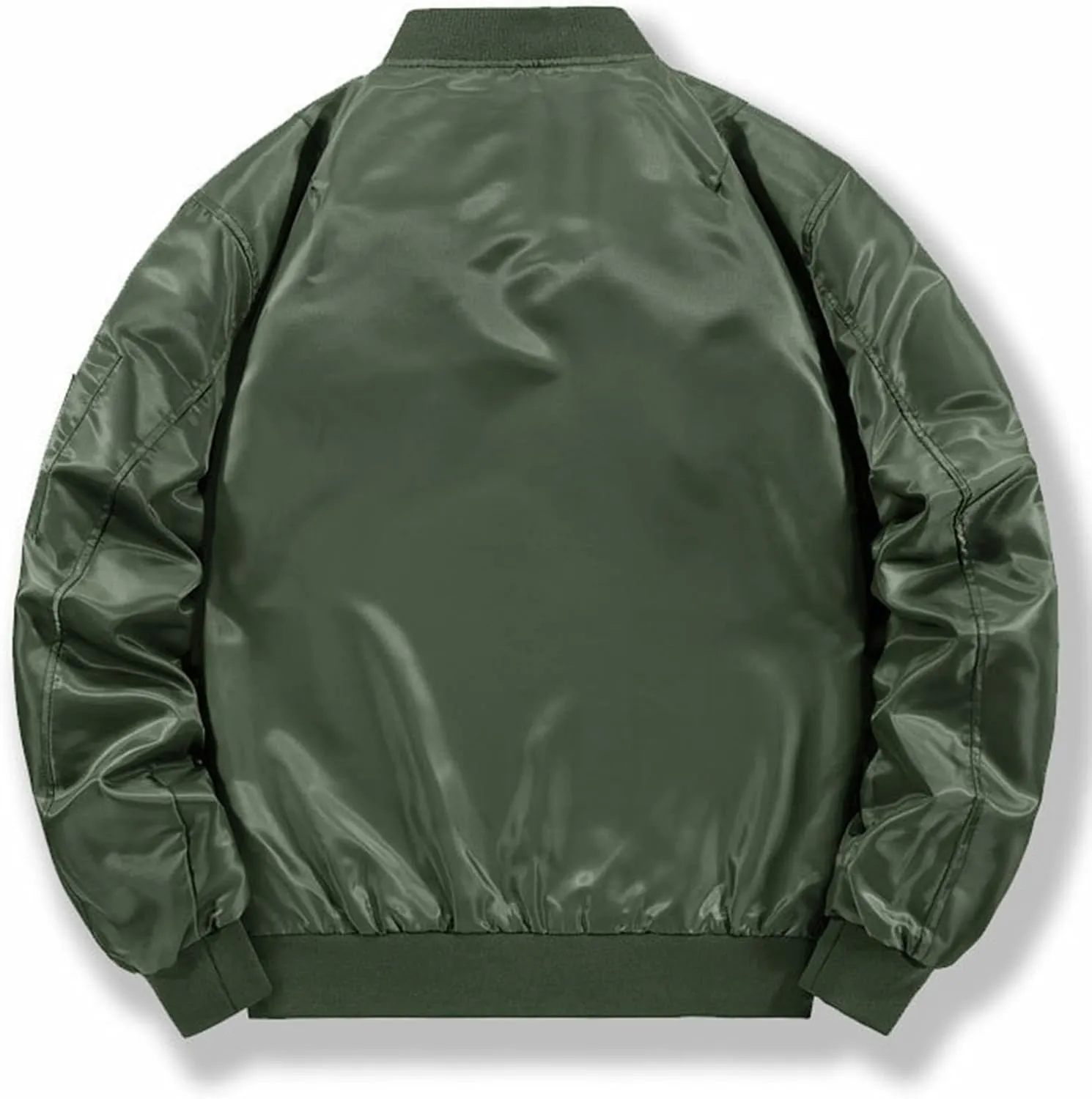 Men'S Vintage Softshell Bomber Jacket Fleece Lined Tactical Zip Up Jacket Lightweight Fall Winter Windbreaker
