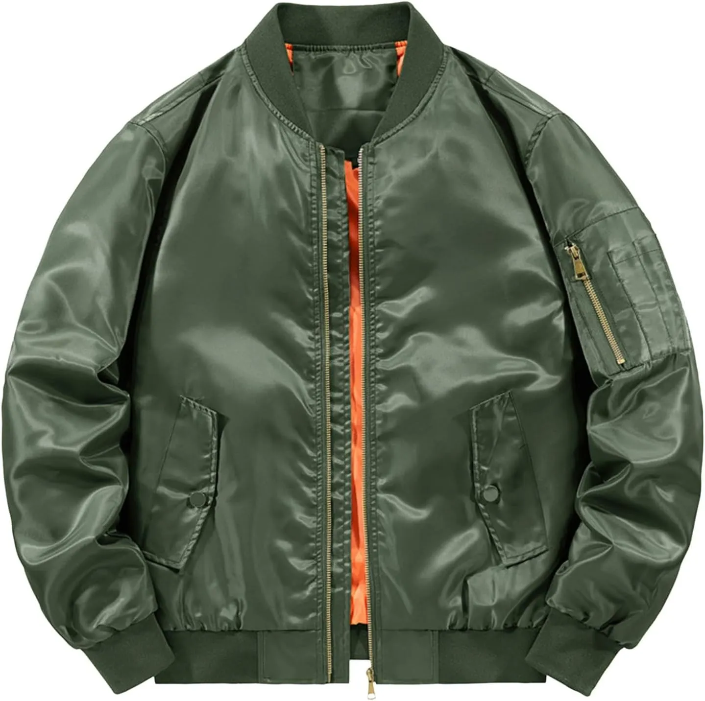 Men'S Vintage Softshell Bomber Jacket Fleece Lined Tactical Zip Up Jacket Lightweight Fall Winter Windbreaker