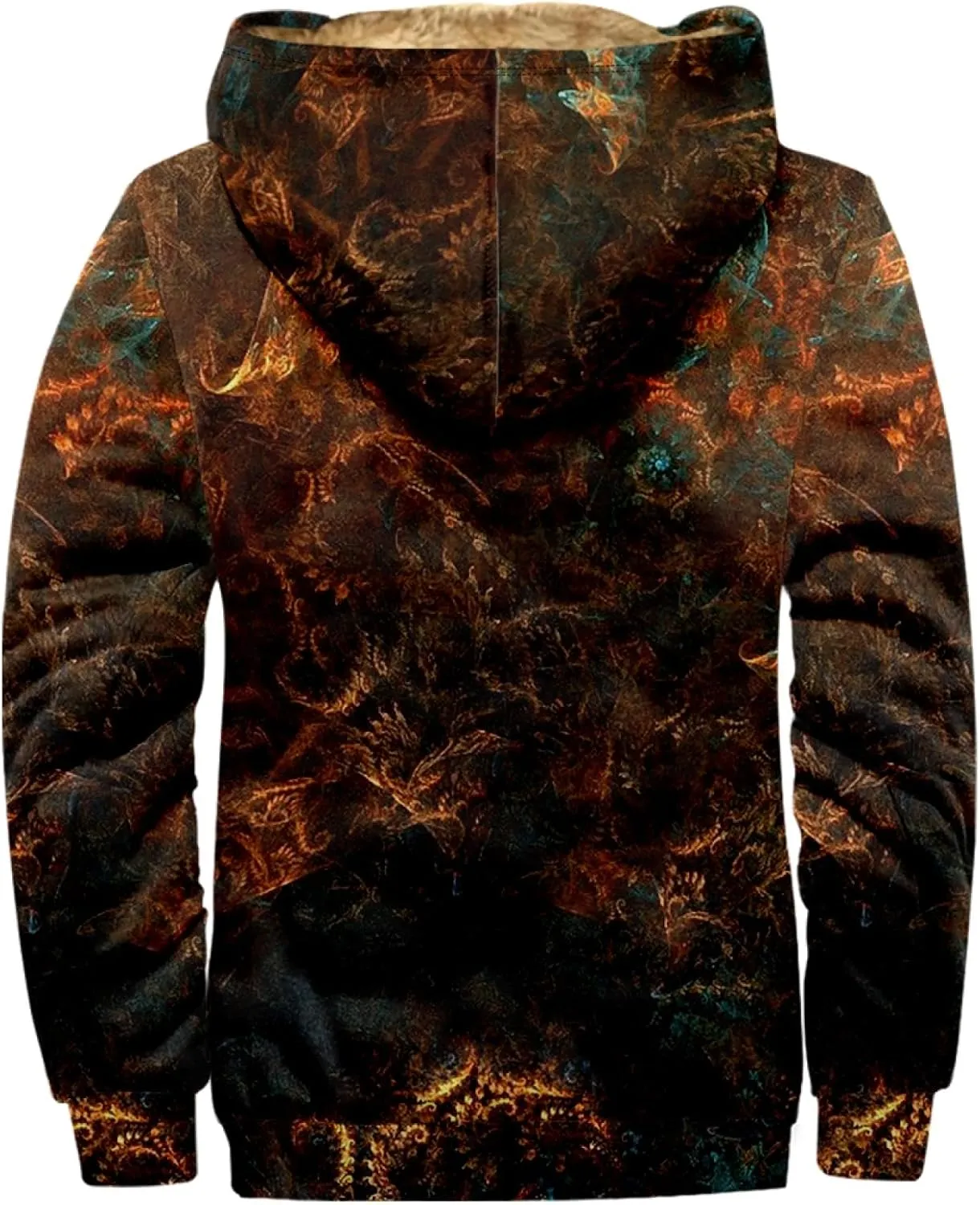 Men'S Winter Coats With Hood Fleece Zipper Coat Heated Thick Waterproof Casual Vintage Oversized Jacket