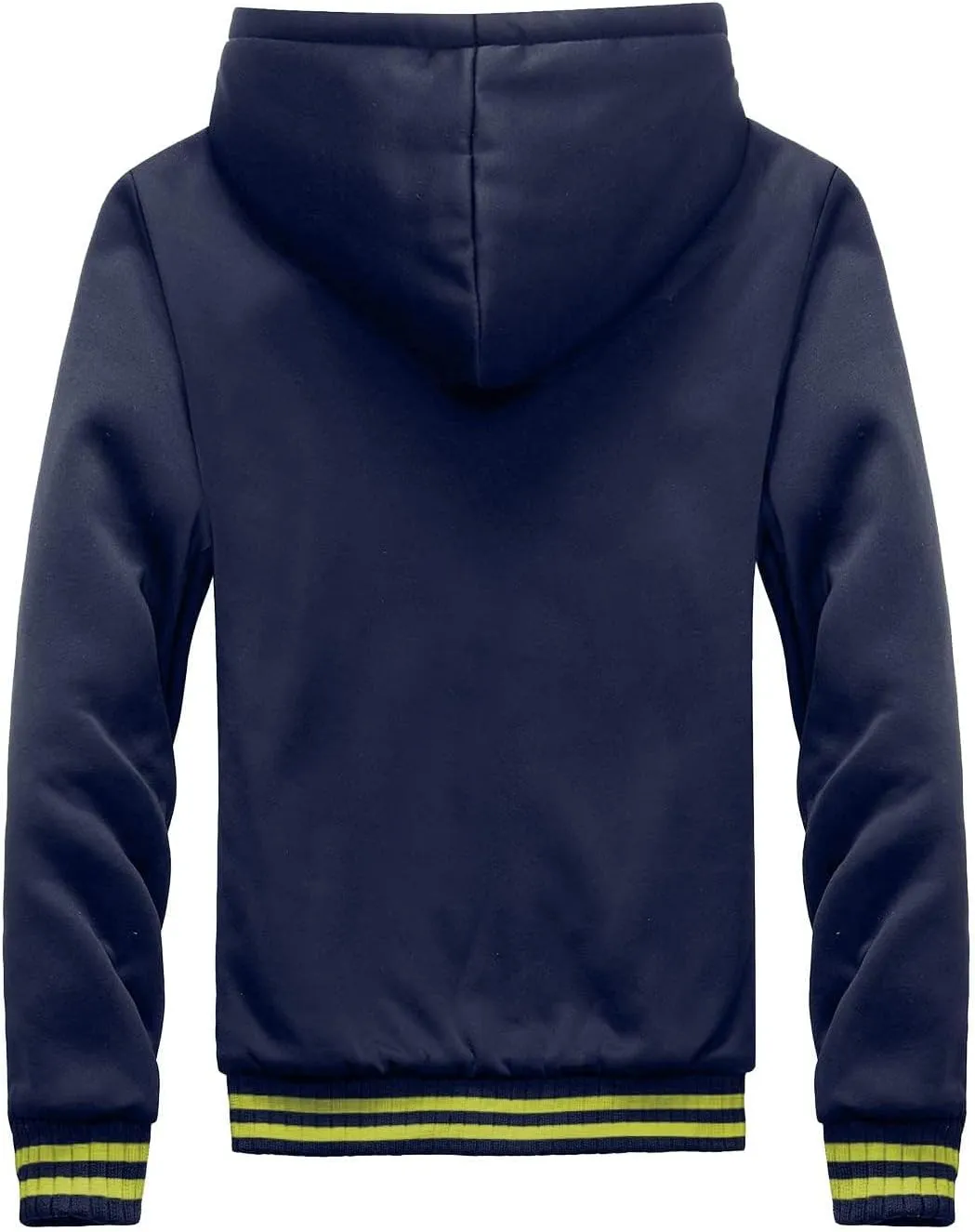 Men's Winter Full Zip Pullover Fleece Hoodie Jackets Thick Wool Sherpa Lined Fleece Hoodie Jackets Comfortable Sweatshirt