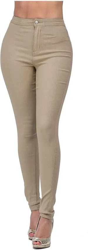 Miyaomn Classic Denim Pencil Pants for Women Slim Fit Stretchy High Waisted Straight Leg Jeans Pull-On Work Trousers Pockets