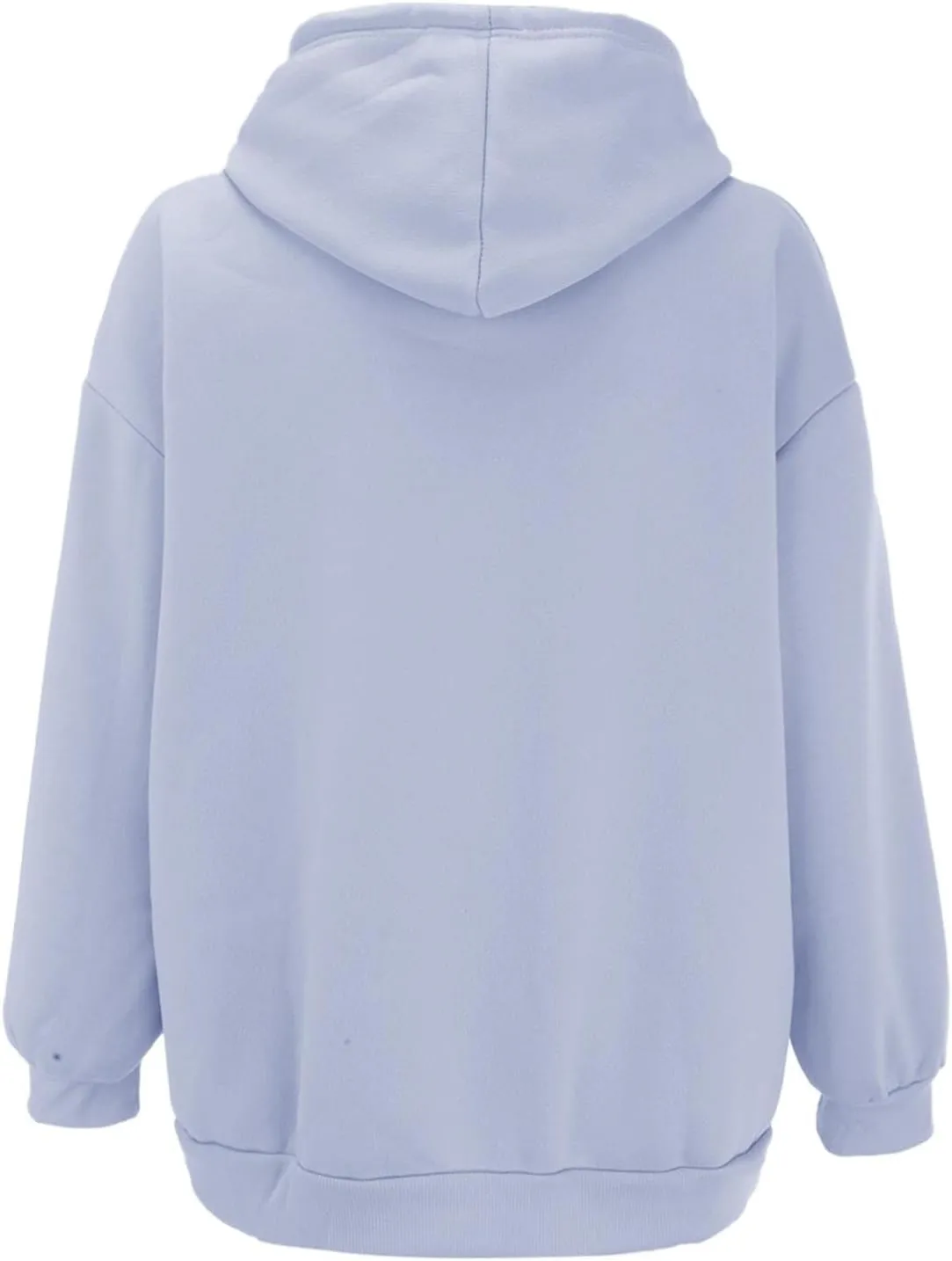 Miyaomn Fall Casual Hooded Jacket for Women Drawstring Full Zip Long Sleeve Sweatshirt Plus Size Solid Loose Tops with Pocket
