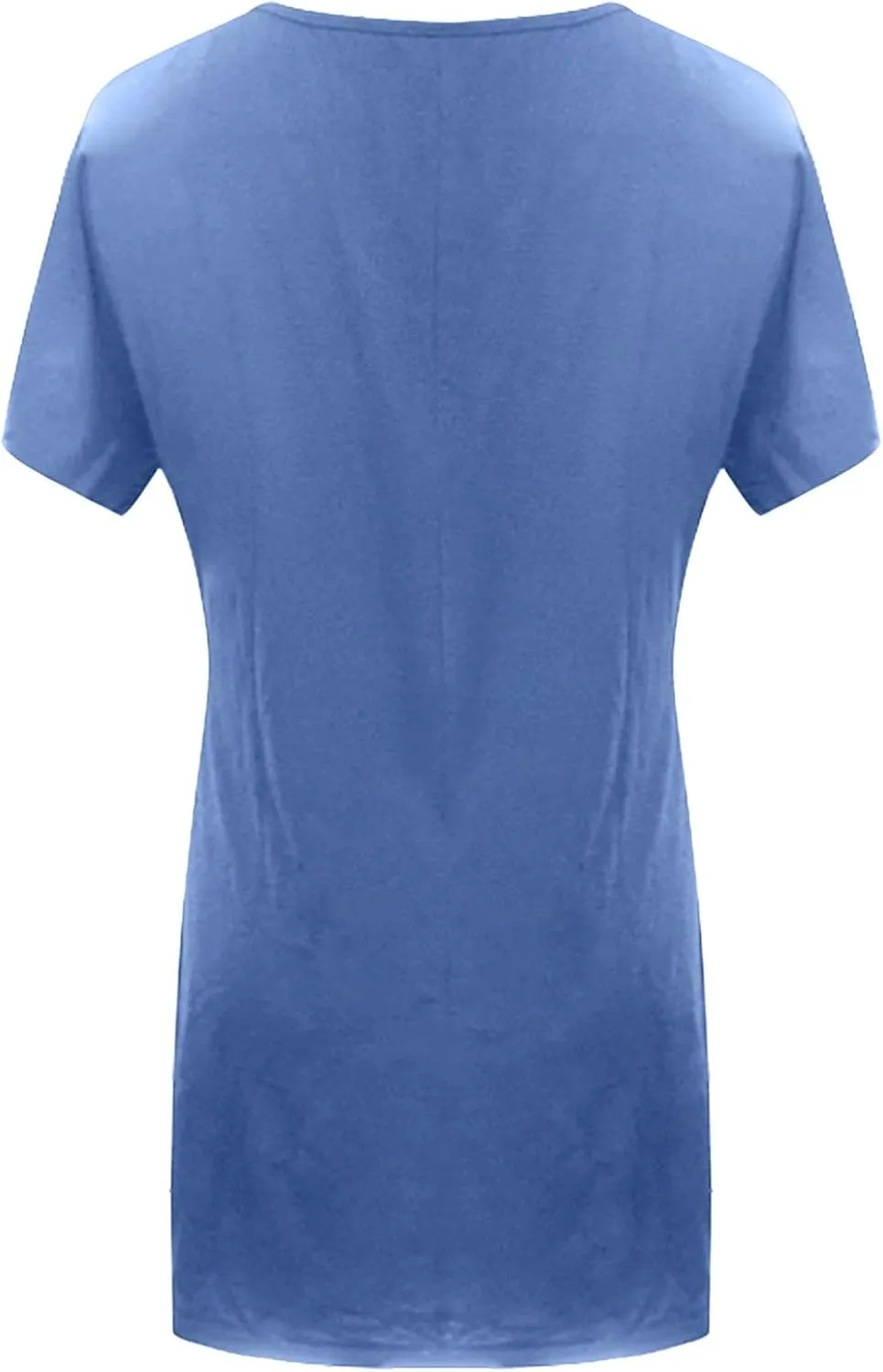 Miyaomn Women's Long Tunic Tops to Wear with Leggings Trendy Short Sleeve Loose Blouse Plus Size Casual Solid V Neck T Shirts