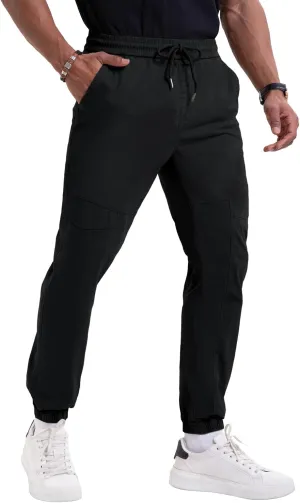 NATUVENIX Mens Casual Pants Stretch Joggers for Men with Pockets Chino Pants for Men Lightweight Mens Travel Pants Drawstring