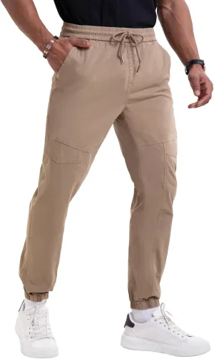 NATUVENIX Mens Casual Pants Stretch Joggers for Men with Pockets Chino Pants for Men Lightweight Mens Travel Pants Drawstring