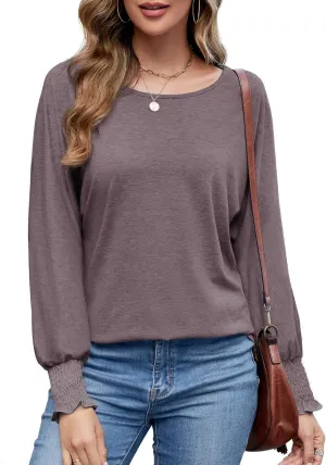 Neineiwu Womens Fall Fashion Tops Ruffle Long Sleeve Pullover Shirts Loose Casual Crewneck Basic Tees Blouses Tunic
