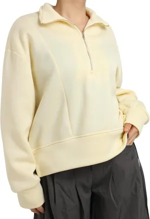 OBEEII Half Zip Sweatshirts for Women, Quarter Zip Long Sleeve Hoodies Sweaters Fleece Pullover Top Fall Winter Clothes