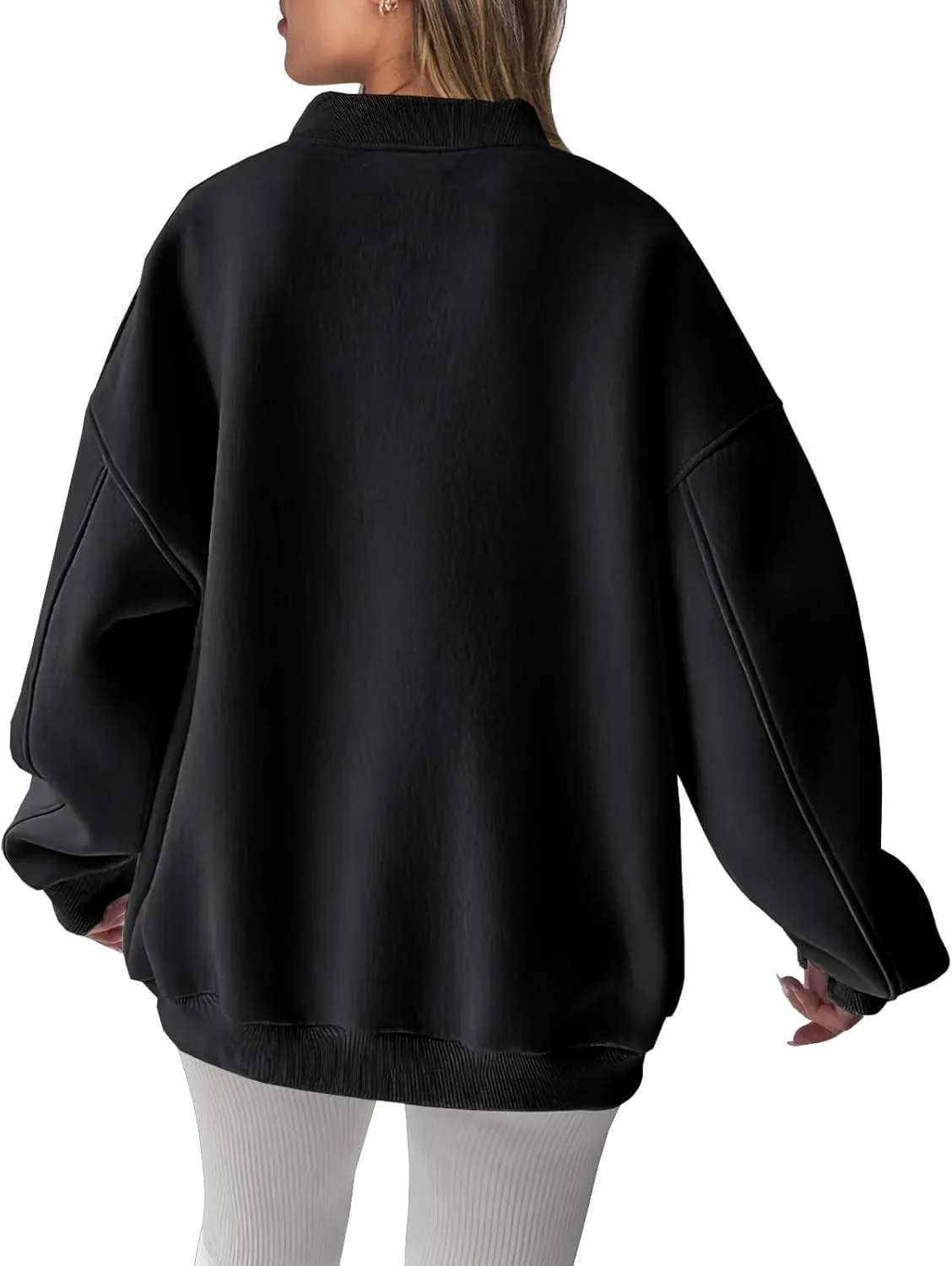 Oversized Fleece Sweatshirts For Women Trendy 2024 Long Sleeve v Neck Pullover Tops Casual Loose Solid Fall Clothes