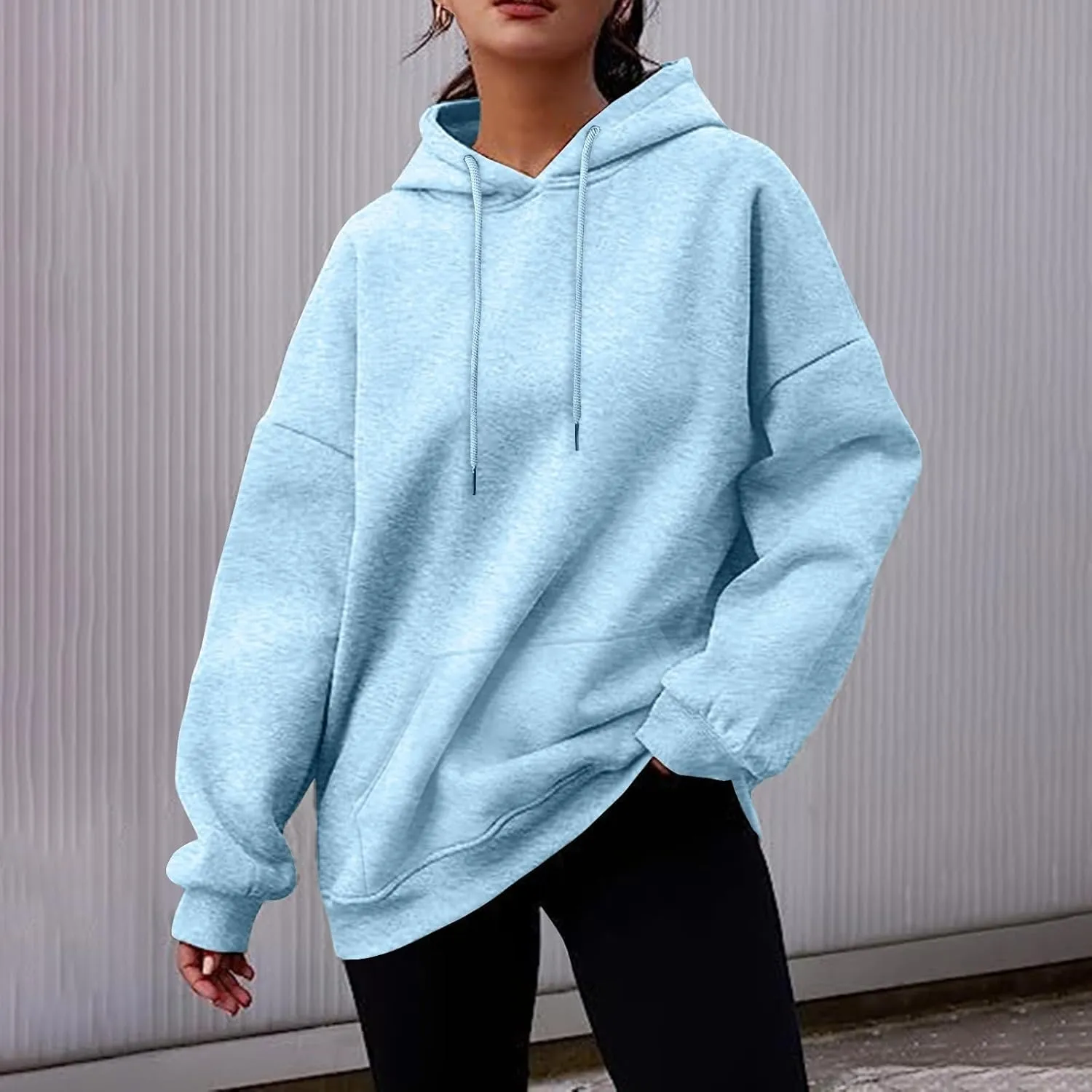 Oversized Hoodies for Women Trendy 2024 Fall Hooded Sweatshirt Drawstring Fleece Pullover Hoodie Cute Preppy Clothes