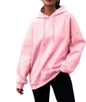 Oversized Hoodies for Women Trendy 2024 Fall Hooded Sweatshirt Drawstring Fleece Pullover Hoodie Cute Preppy Clothes