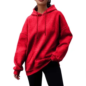 Oversized Hoodies for Women Trendy 2024 Fall Hooded Sweatshirt Drawstring Fleece Pullover Hoodie Cute Preppy Clothes