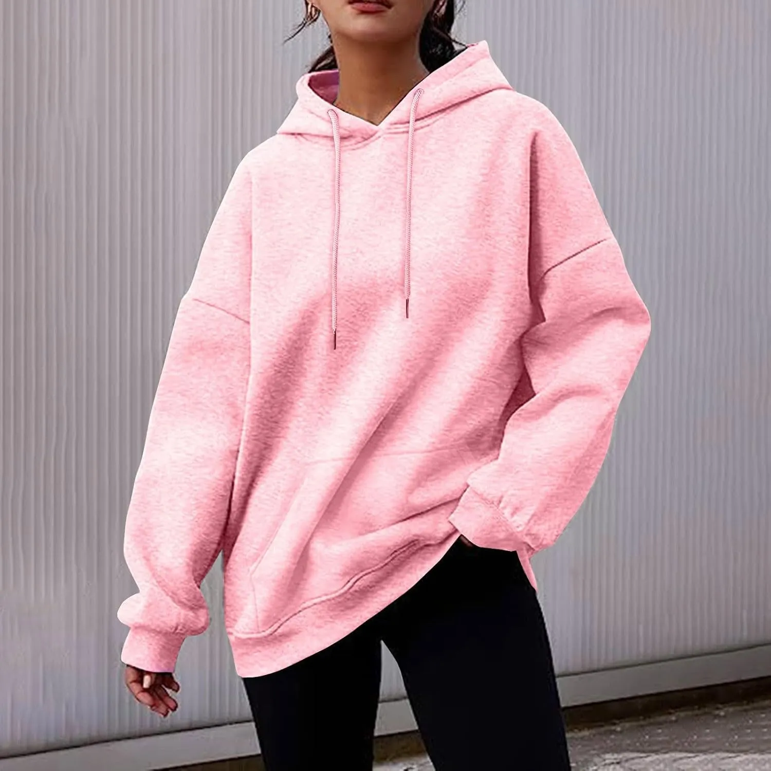 Oversized Hoodies for Women Trendy 2024 Fall Hooded Sweatshirt Drawstring Fleece Pullover Hoodie Cute Preppy Clothes