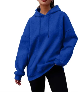 Oversized Hoodies for Women Trendy 2024 Fall Hooded Sweatshirt Drawstring Fleece Pullover Hoodie Cute Preppy Clothes