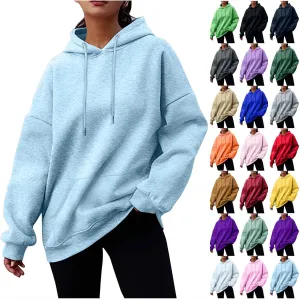 Oversized Hoodies for Women Trendy 2024 Fall Hooded Sweatshirt Drawstring Fleece Pullover Hoodie Cute Preppy Clothes