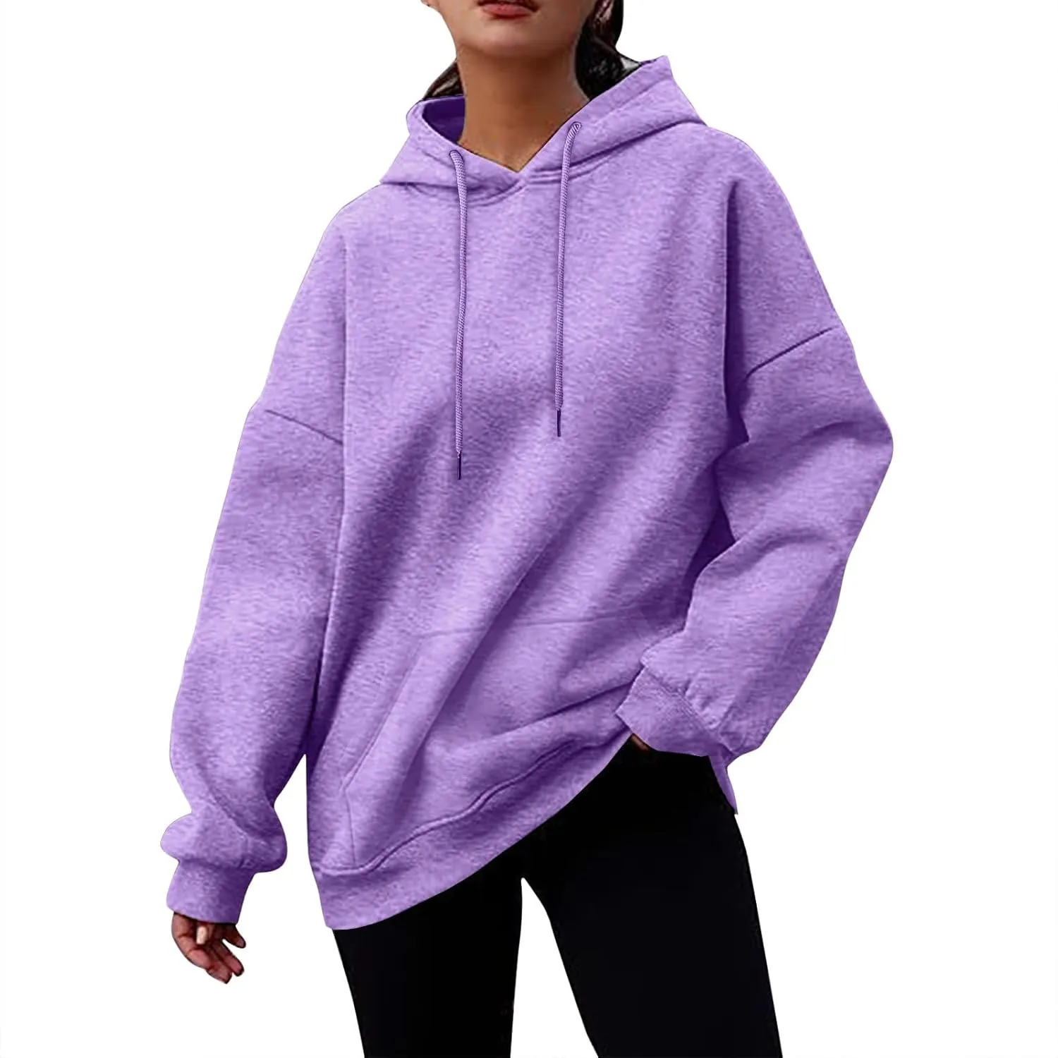 Oversized Hoodies for Women Trendy 2024 Fall Hooded Sweatshirt Drawstring Fleece Pullover Hoodie Cute Preppy Clothes