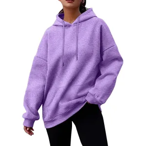 Oversized Hoodies for Women Trendy 2024 Fall Hooded Sweatshirt Drawstring Fleece Pullover Hoodie Cute Preppy Clothes