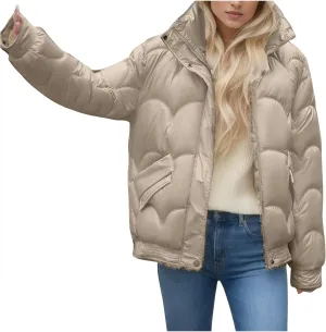 Oversized Puffer Jacket Women Thermal Down Jacket Stand Collar Jacket Quilted Insulated Jackets Warm Winter Coats