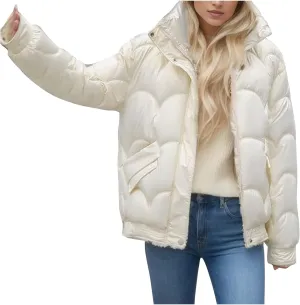 Oversized Puffer Jacket Women Thermal Down Jacket Stand Collar Jacket Quilted Insulated Jackets Warm Winter Coats
