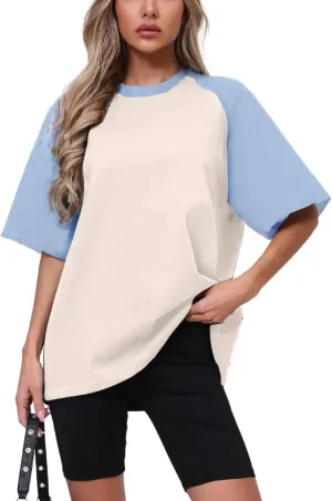 Oversized Short Sleeve T Shirts for Women Summer Workout Casual Tops Loose Fit Cute Basic Tees