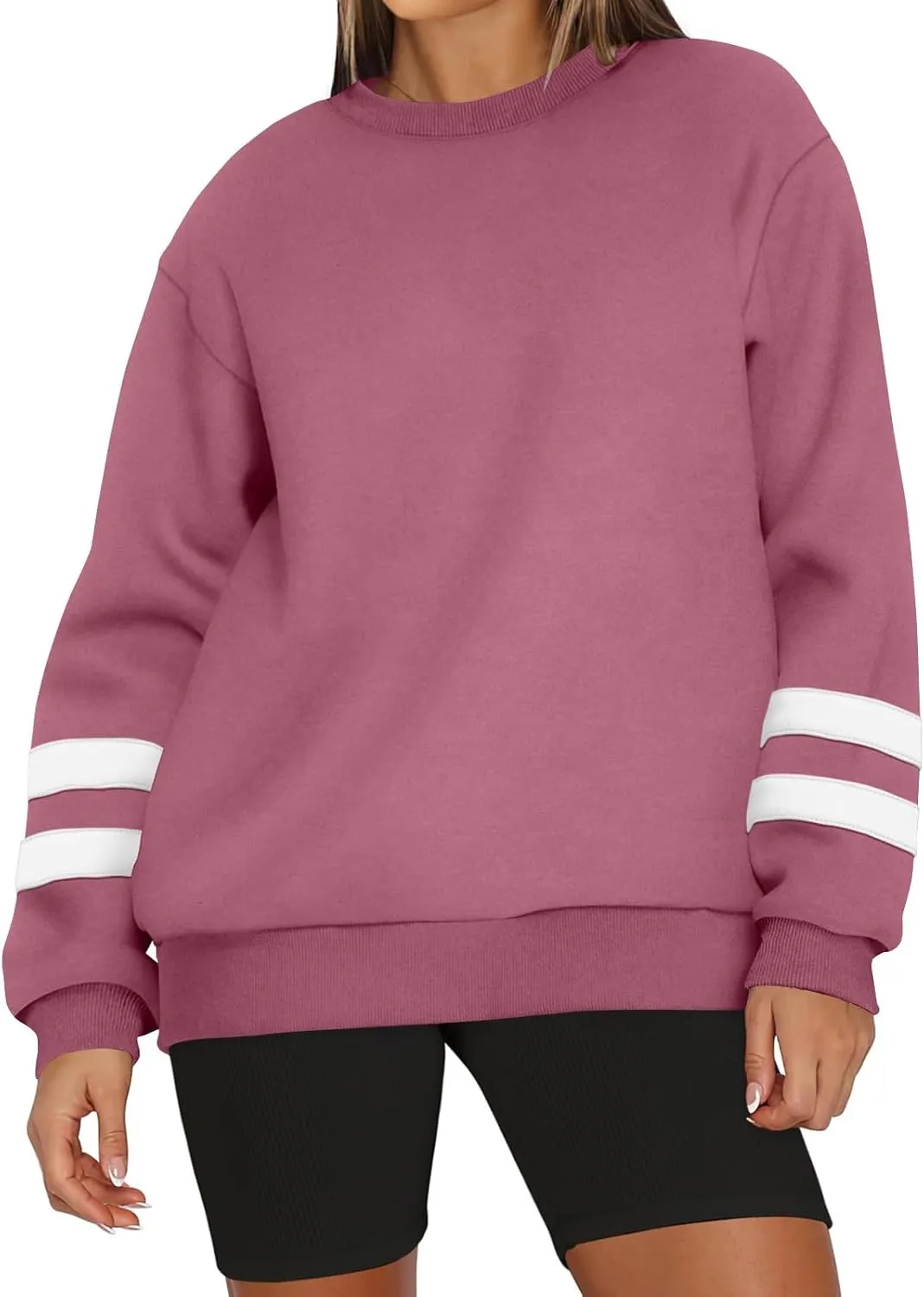 Oversized Sweatshirt For Women Trendy Crewneck Long Sleeve Fall Winter Clothes 2024 Solid Hoodie Pullover