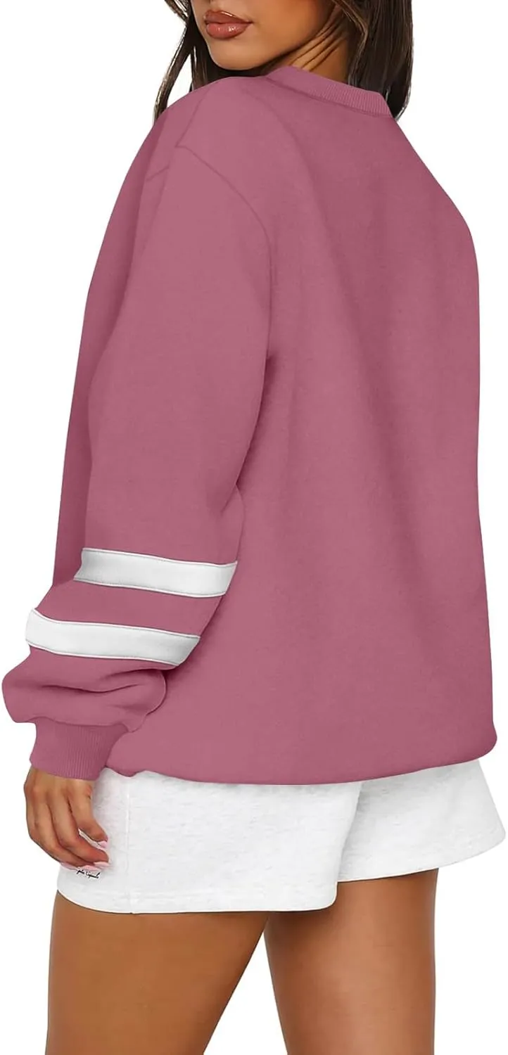 Oversized Sweatshirt For Women Trendy Crewneck Long Sleeve Fall Winter Clothes 2024 Solid Hoodie Pullover