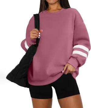Oversized Sweatshirt For Women Trendy Crewneck Long Sleeve Fall Winter Clothes 2024 Solid Hoodie Pullover