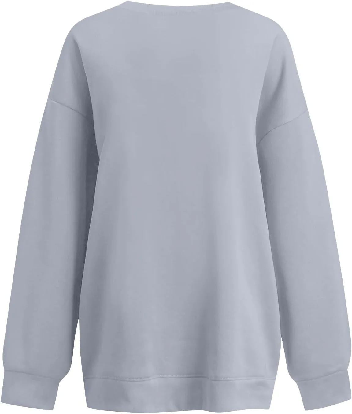 Oversized V Neck Sweatshirt Women Cute Teen Long Sleeve Sweat Shirts Y2k Tops Casual Workout Fleece Pullover Sweaters