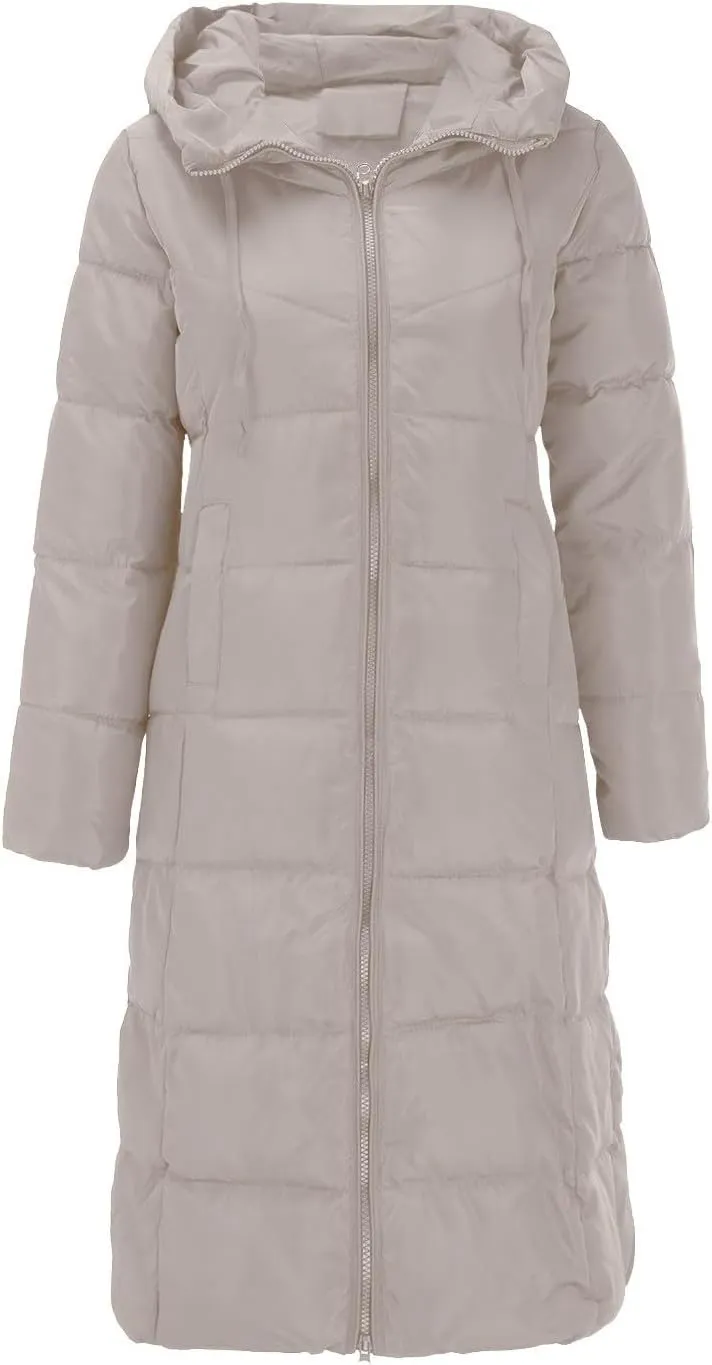 Parka Padded Long Outerwear Hooded Puffer Jacket Lightweight Winter Coat Loose Fit Winter Oversized Outfits Hooded