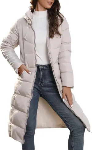 Parka Padded Long Outerwear Hooded Puffer Jacket Lightweight Winter Coat Loose Fit Winter Oversized Outfits Hooded