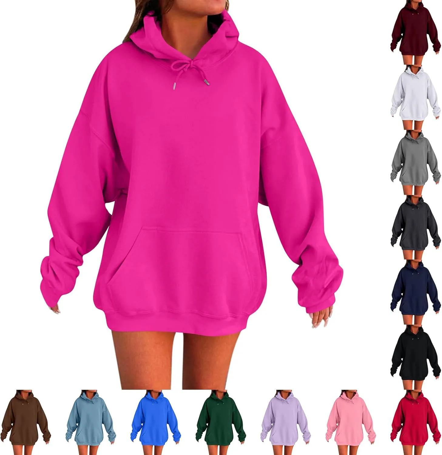 Plus Size Hoodies for Women Oversized Comfy Fleece Sweatshirts Casual Hooded Pullover Sweaters Long Sweatshirts