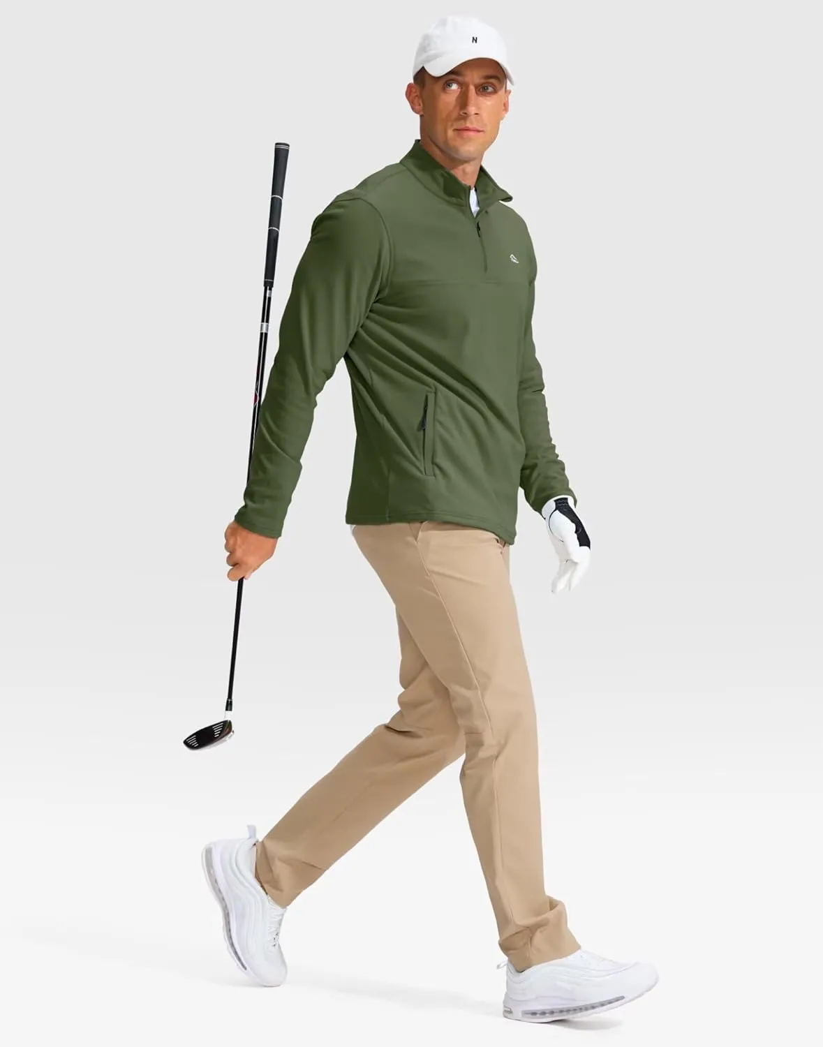 Pudolla Men's 1/4 Zip Pullover Sweatshirts Fleece Warm Soft Sweatshirts with Pockets for Running Athletic Workout Golf