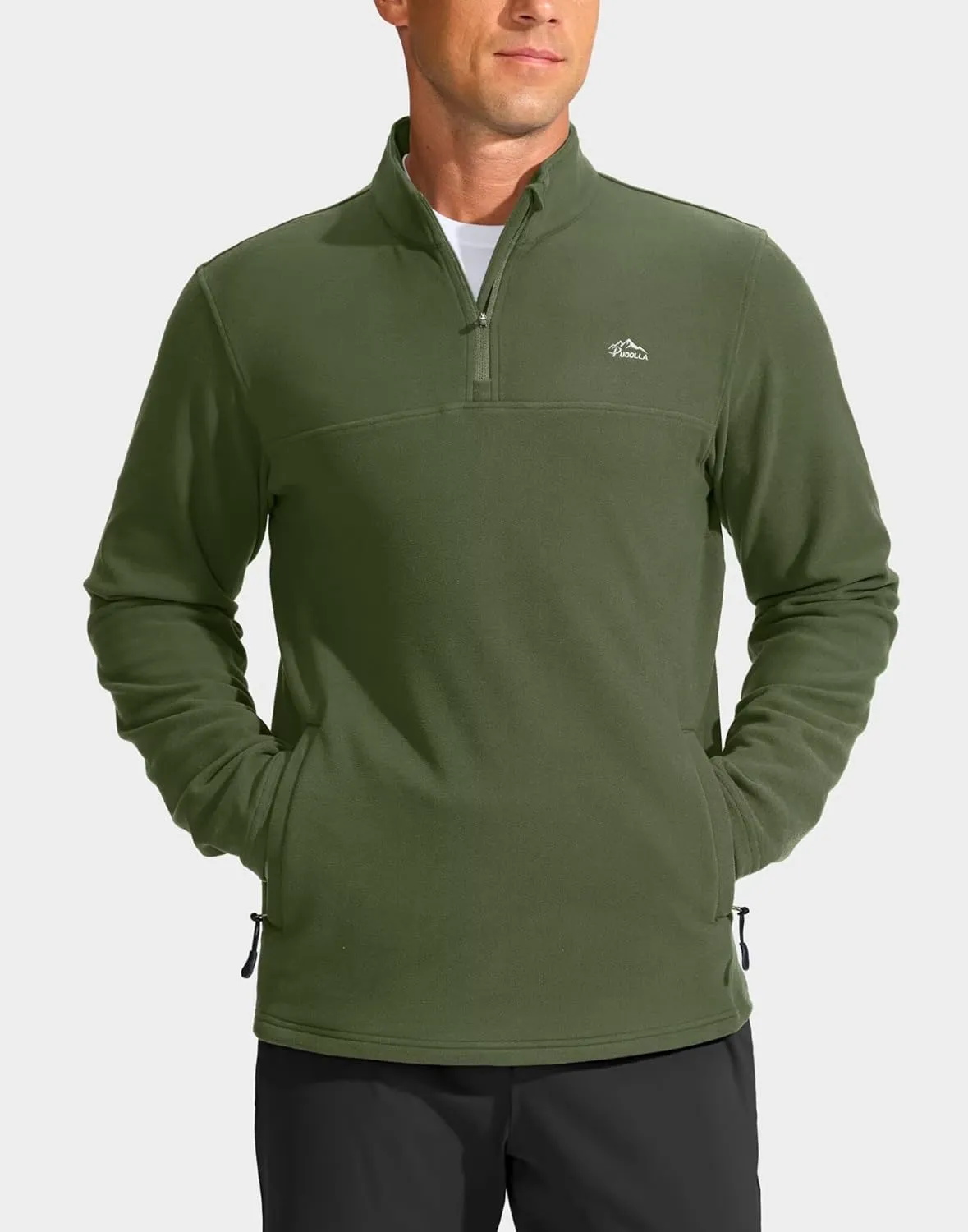 Pudolla Men's 1/4 Zip Pullover Sweatshirts Fleece Warm Soft Sweatshirts with Pockets for Running Athletic Workout Golf