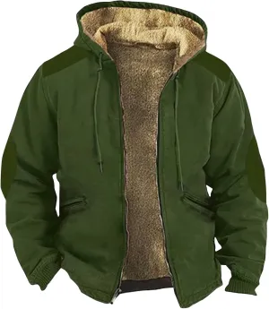 RTRDE Men's Winter Coats Thick Sherpa Lined Zip Fleece Hoodie Jacket Coat Outwear Chamarra Para Hombre, M-7XL