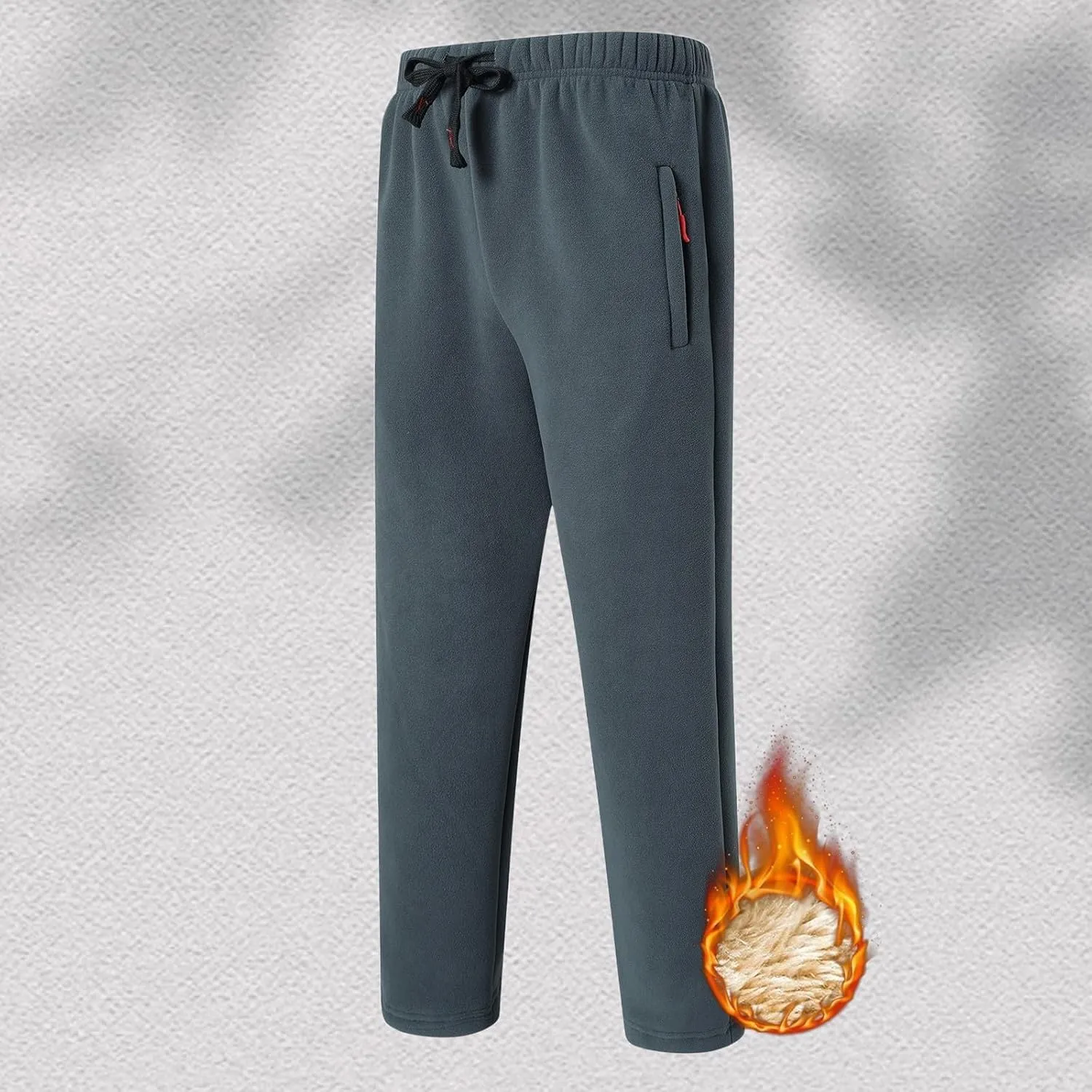 Sherpa Lined Sweatpants Men Heavyweight Drawstring Waist Fleece Lined Joggers Thick Athletic Winter Warm Track Pants