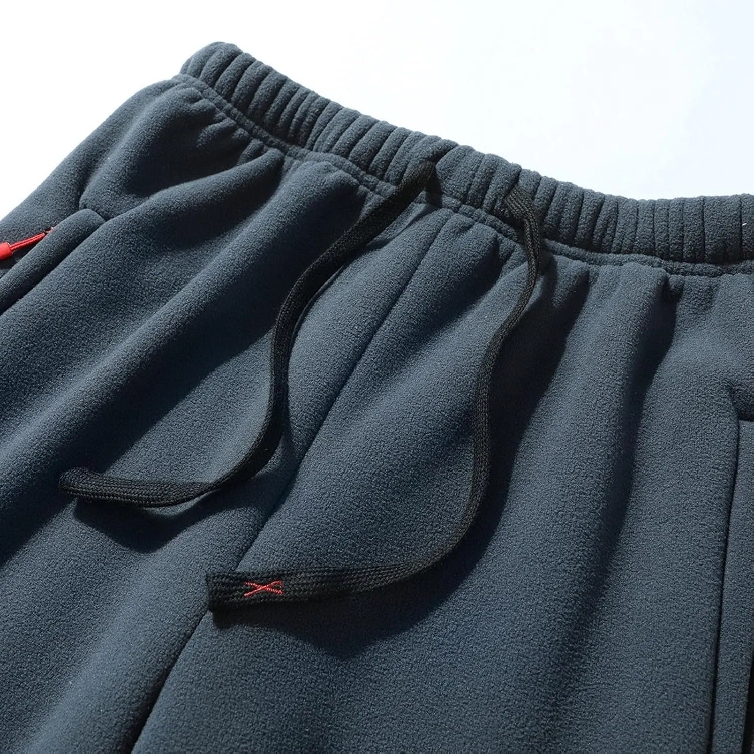 Sherpa Lined Sweatpants Men Heavyweight Drawstring Waist Fleece Lined Joggers Thick Athletic Winter Warm Track Pants