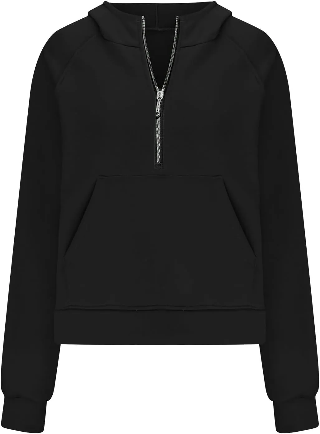 SMIDOW Womens Half Zip Cropped Pullover Sweatshirts Oversized Fleece Quarter Zipper Hoodies Fall Winter Clothes Thumb Hole